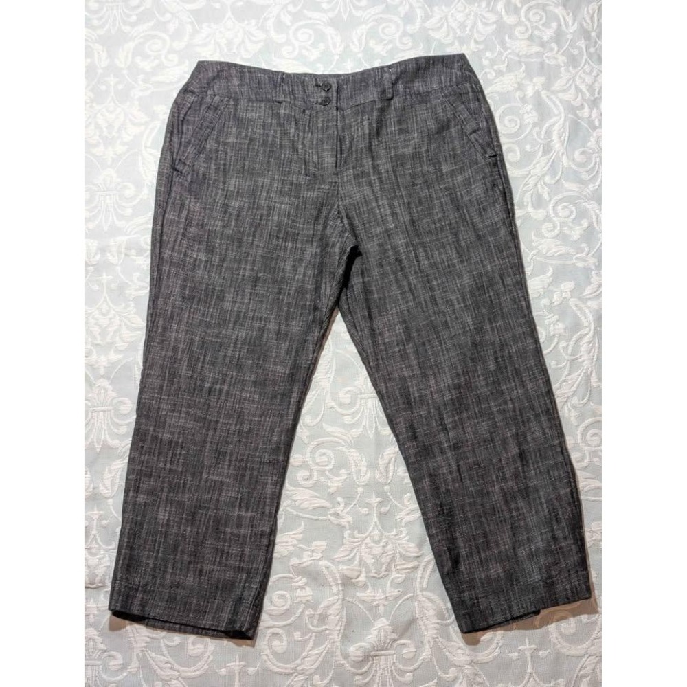 Sandro Paris Cropped Trousers Womens 12 Gray Textured Career Pants